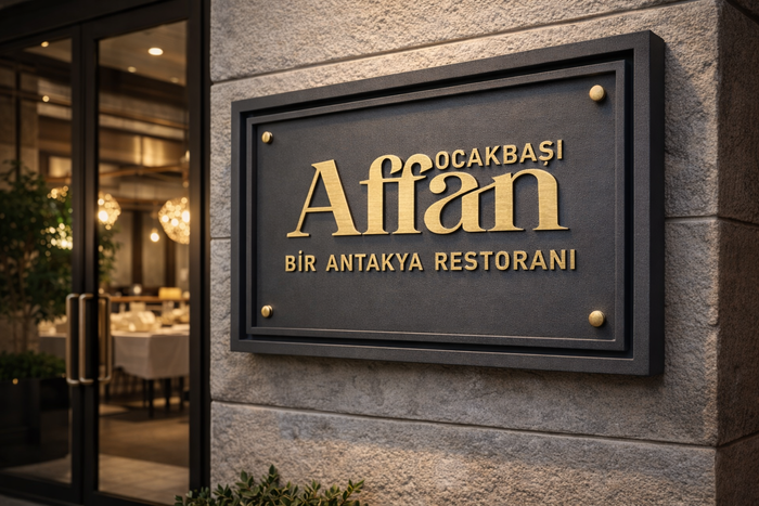 Framed Brass Embossed Letter Business Sign | Restaurant & Café Entrance Signboard - Otimsan Shop