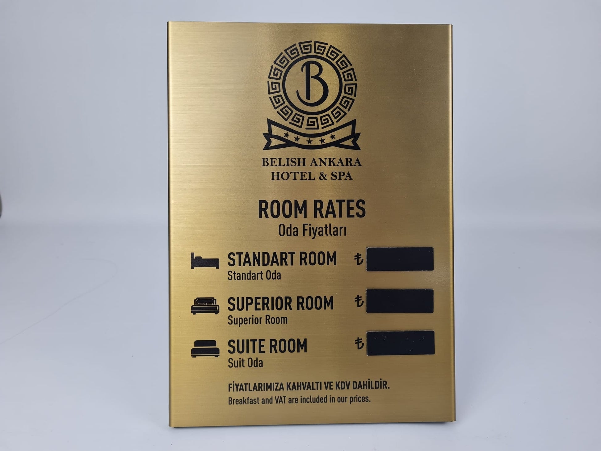 Tabletop Exchange Rate & Room Price Board - Otimsan Shop