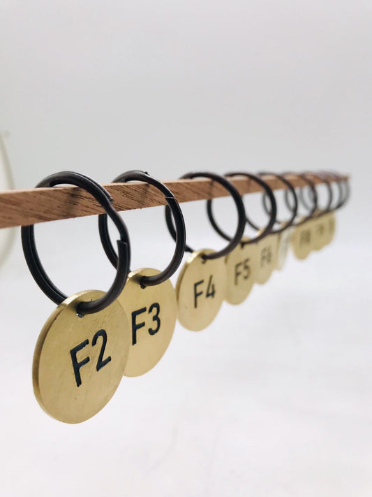 Brass Cloakroom Keychain – Numbered Gold Hanging Key Tag | For Restaurants & Hotels - Otimsan Shop