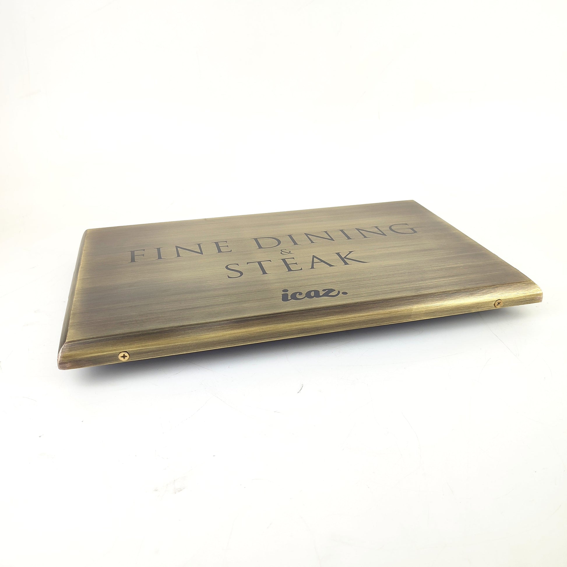 Antique Brass Entrance Sign – Luxury Distressed Surface Door Nameplate for Fine Dining & Hotel Use - Otimsan Shop