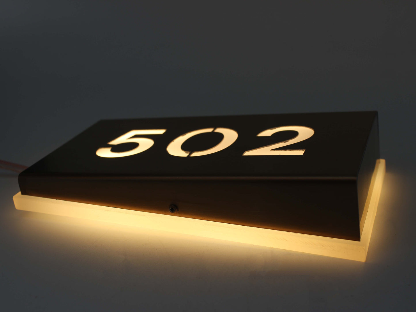 Luxury Illuminated Room Number | Bronze-Look LED Door Number Sign - Otimsan Shop