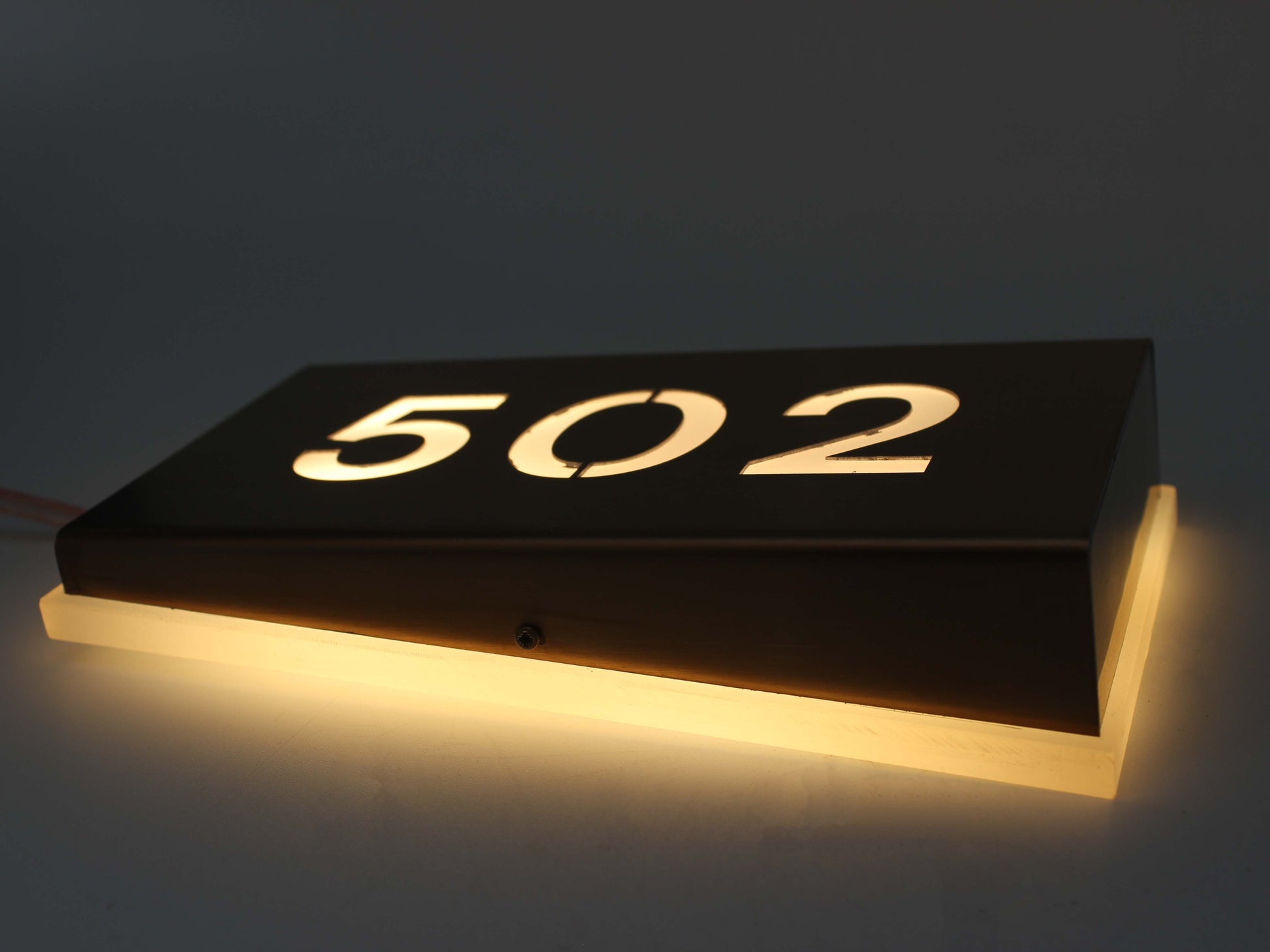 Luxury Illuminated Room Number | Bronze-Look LED Door Number Sign - Otimsan Shop