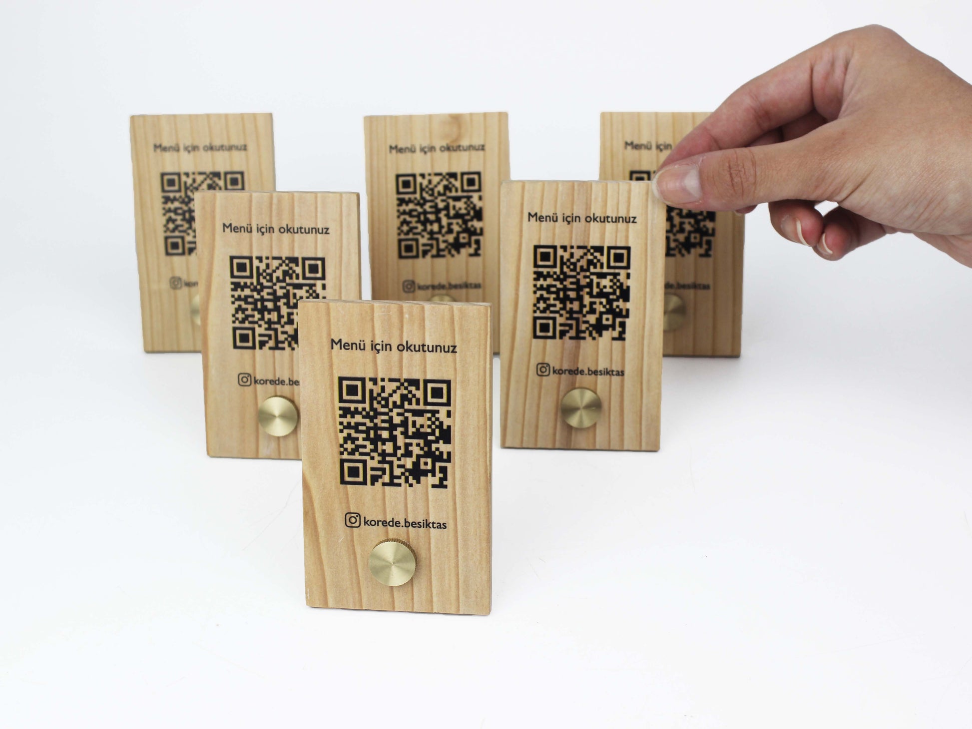 Wooden QR Code Menu | Tabletop Digital Price Stand for Restaurants, Cafés & Hotels - Otimsan Shop