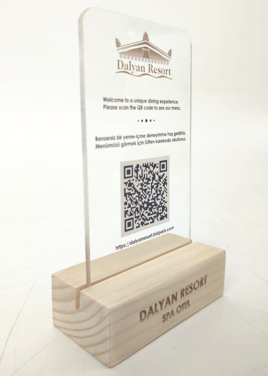 Acrylic QR Menu Stand | QR Code Display for Hotel, Restaurant, Pension & Bar Tables - Otimsan Shop