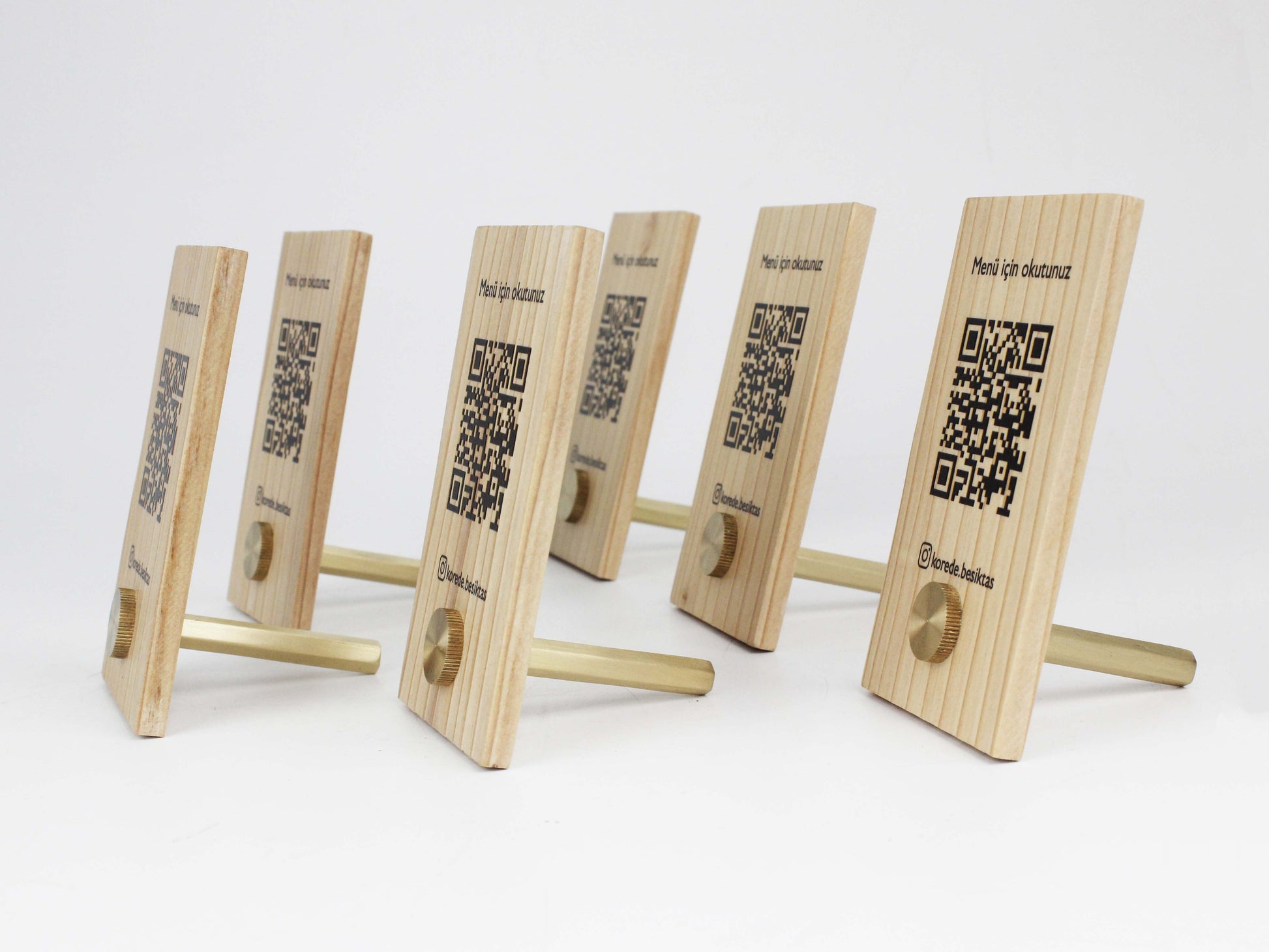 Wooden QR Code Menu | Tabletop Digital Price Stand for Restaurants, Cafés & Hotels - Otimsan Shop