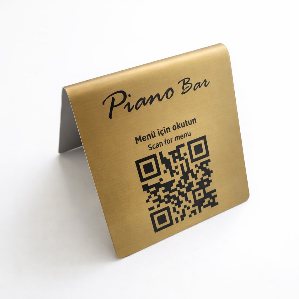 Metal Digital Menu Stand | Desktop Information Solution for Cafés and Restaurants - Otimsan Shop
