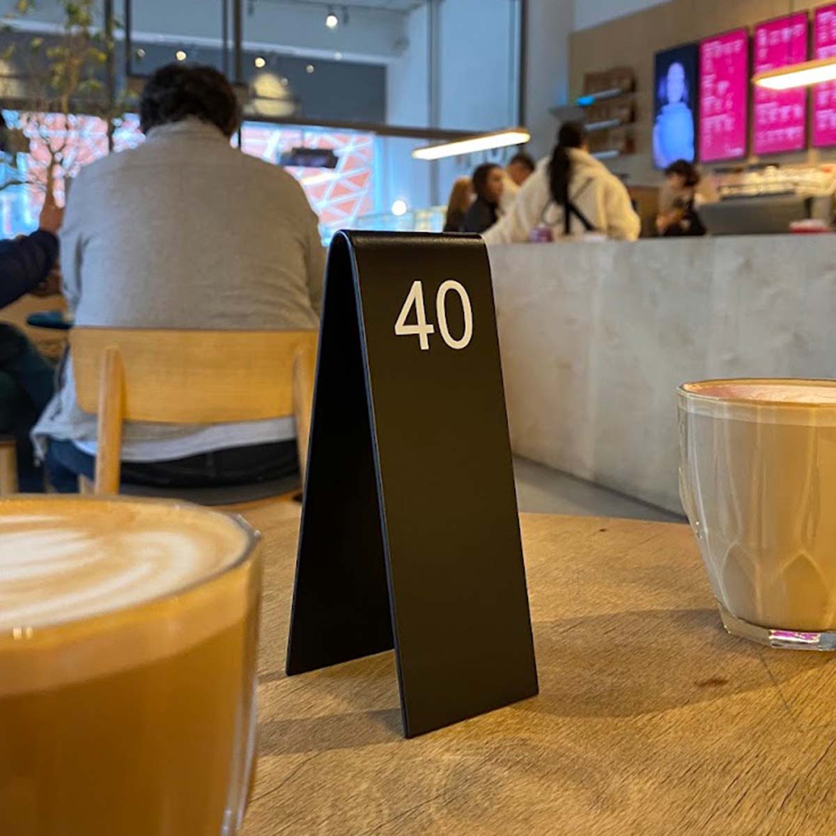 Table Number Stand | QR Code, Double-Sided & Custom Logo Design for Restaurants & Cafés - Otimsan Shop