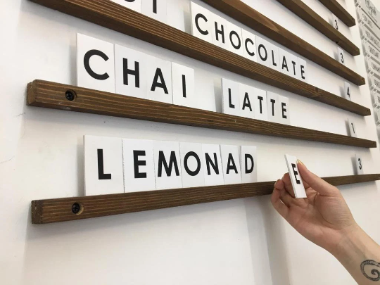 Wooden Slat Changeable Menu Board - Daily Menu Solution for Cafés and Coffee Shops - Otimsan Shop