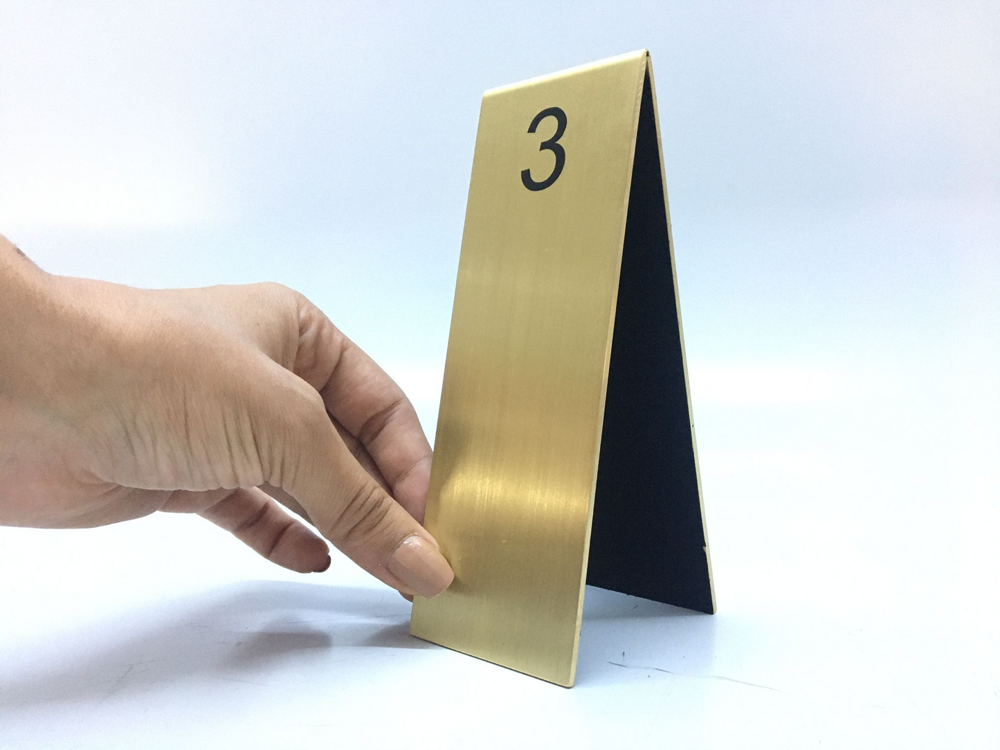Luxury Metal Table Number Stand | Gold & Chrome Aluminum / Solid Brass Design - Otimsan Shop