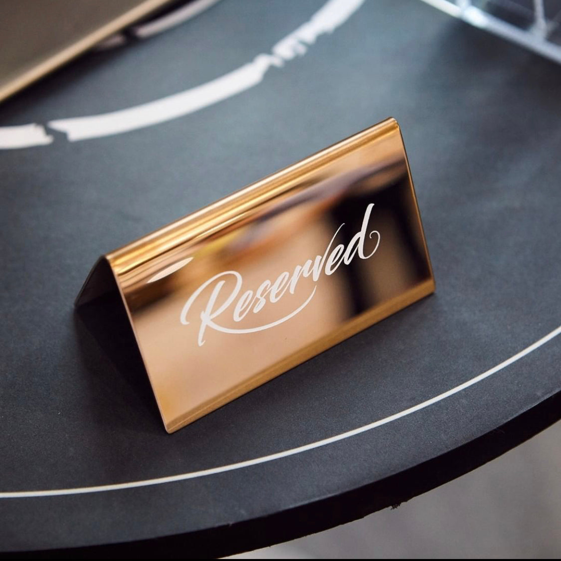 Luxury Stainless Steel Reserved Sign | Reserved Table Sign for Restaurants & Cafés - Otimsan Shop