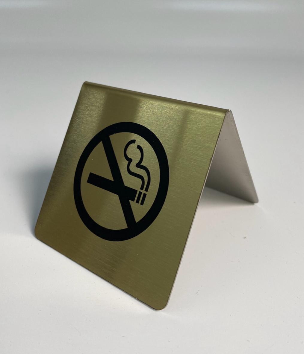 No Smoking Tabletop Metal Warning Sign | For Restaurants, Cafés, and Offices - Otimsan Shop