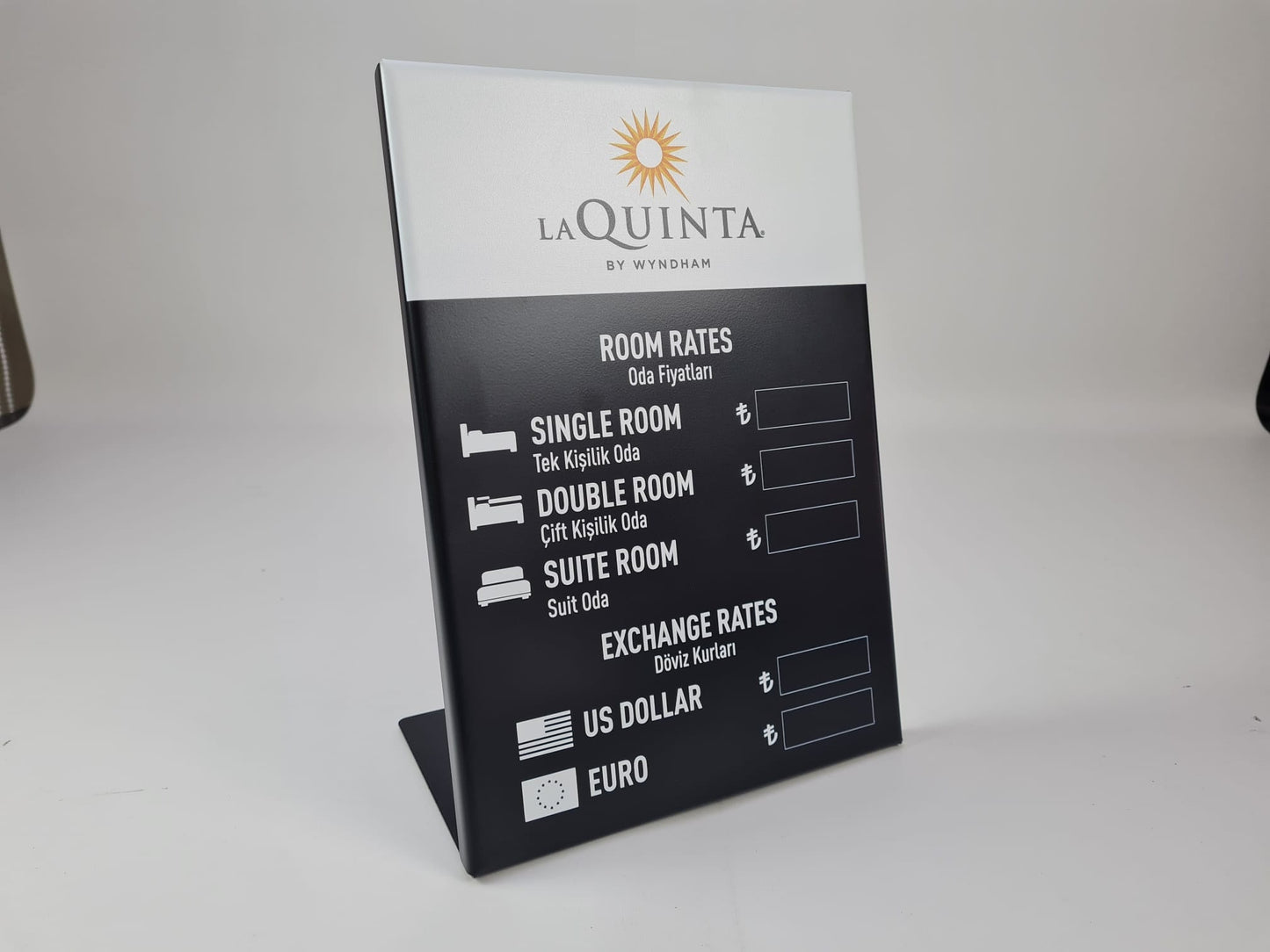 Tabletop Exchange Rate & Room Price Board - Otimsan Shop