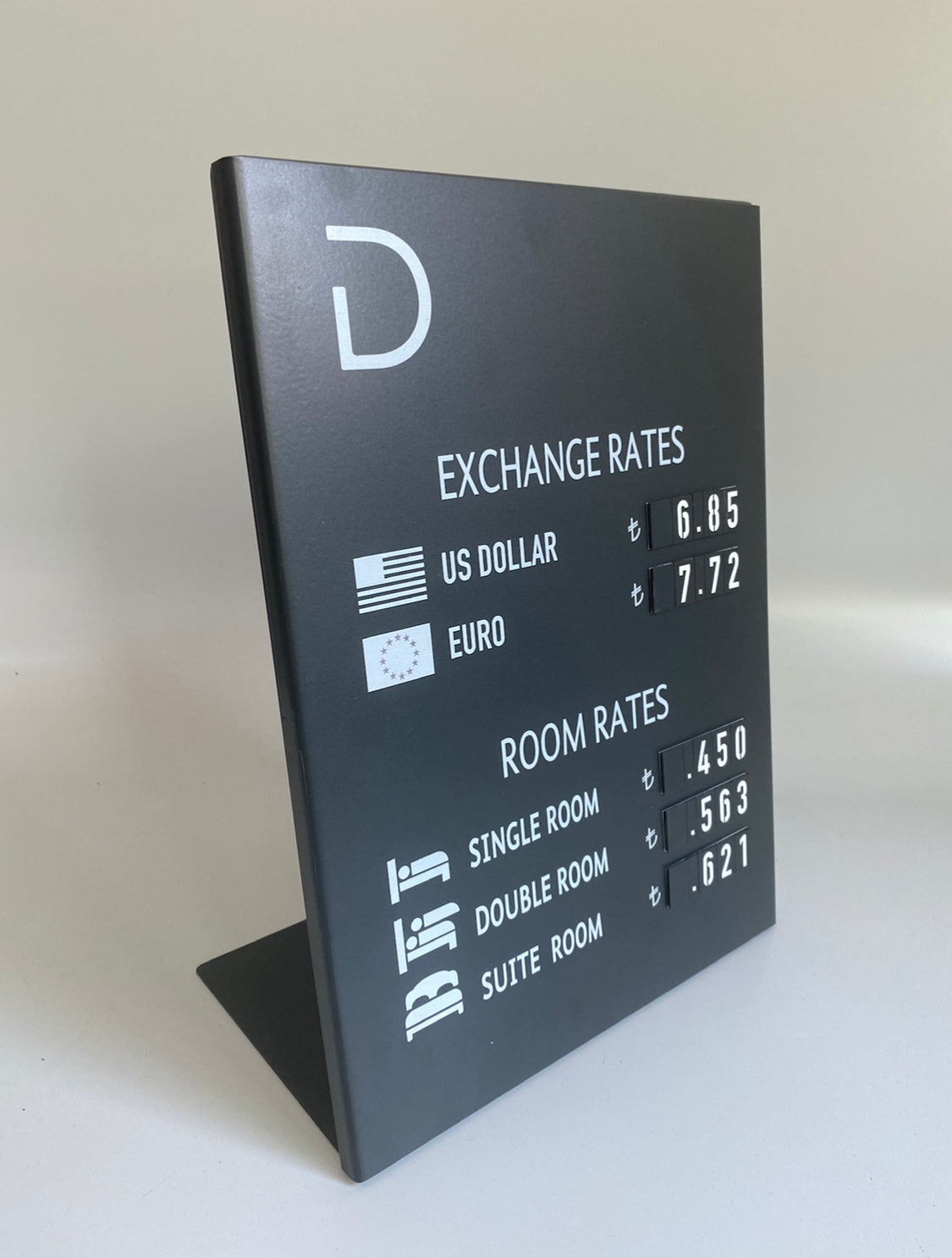 Tabletop Exchange Rate & Room Price Board - Otimsan Shop