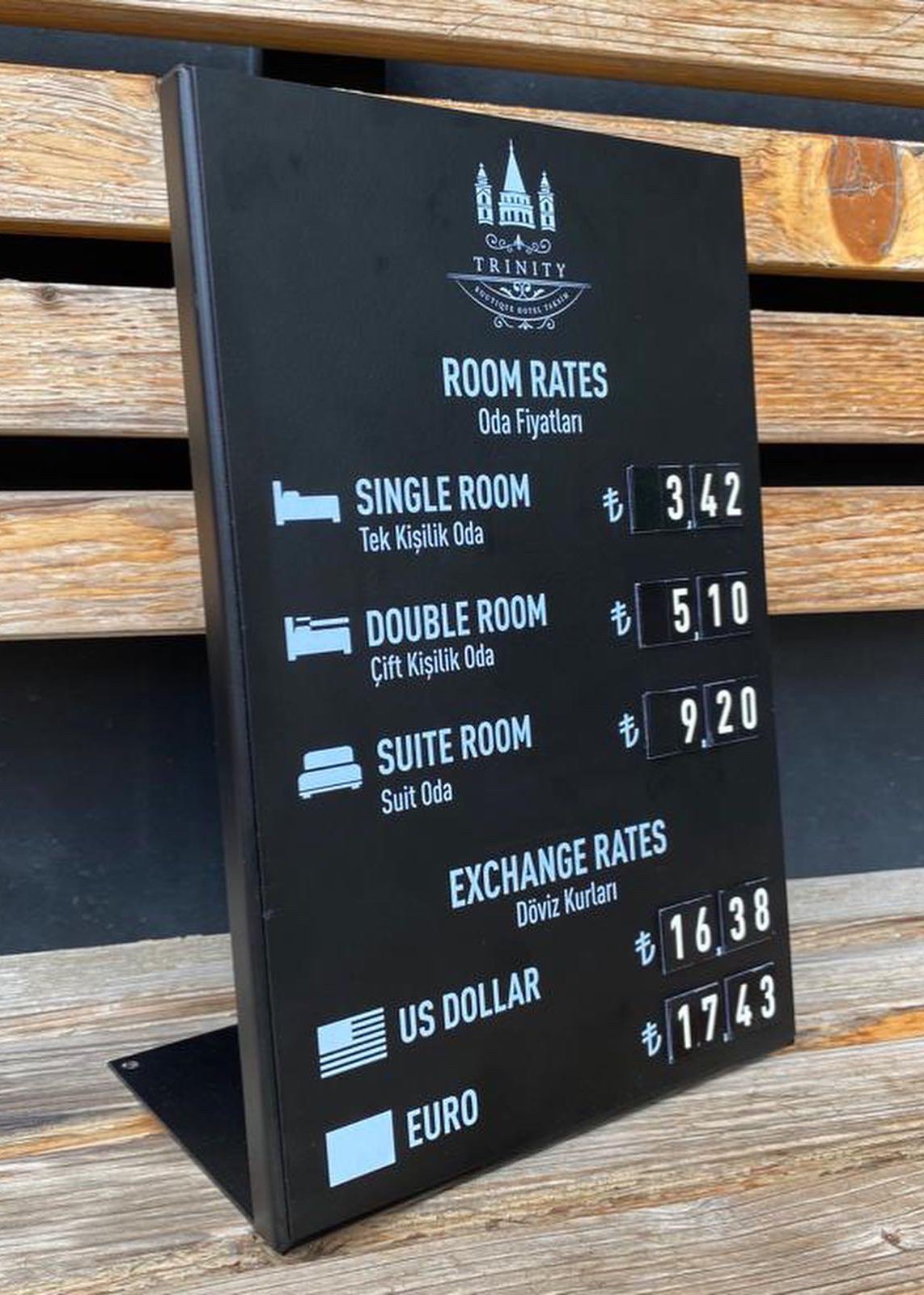Tabletop Exchange Rate & Room Price Board - Otimsan Shop