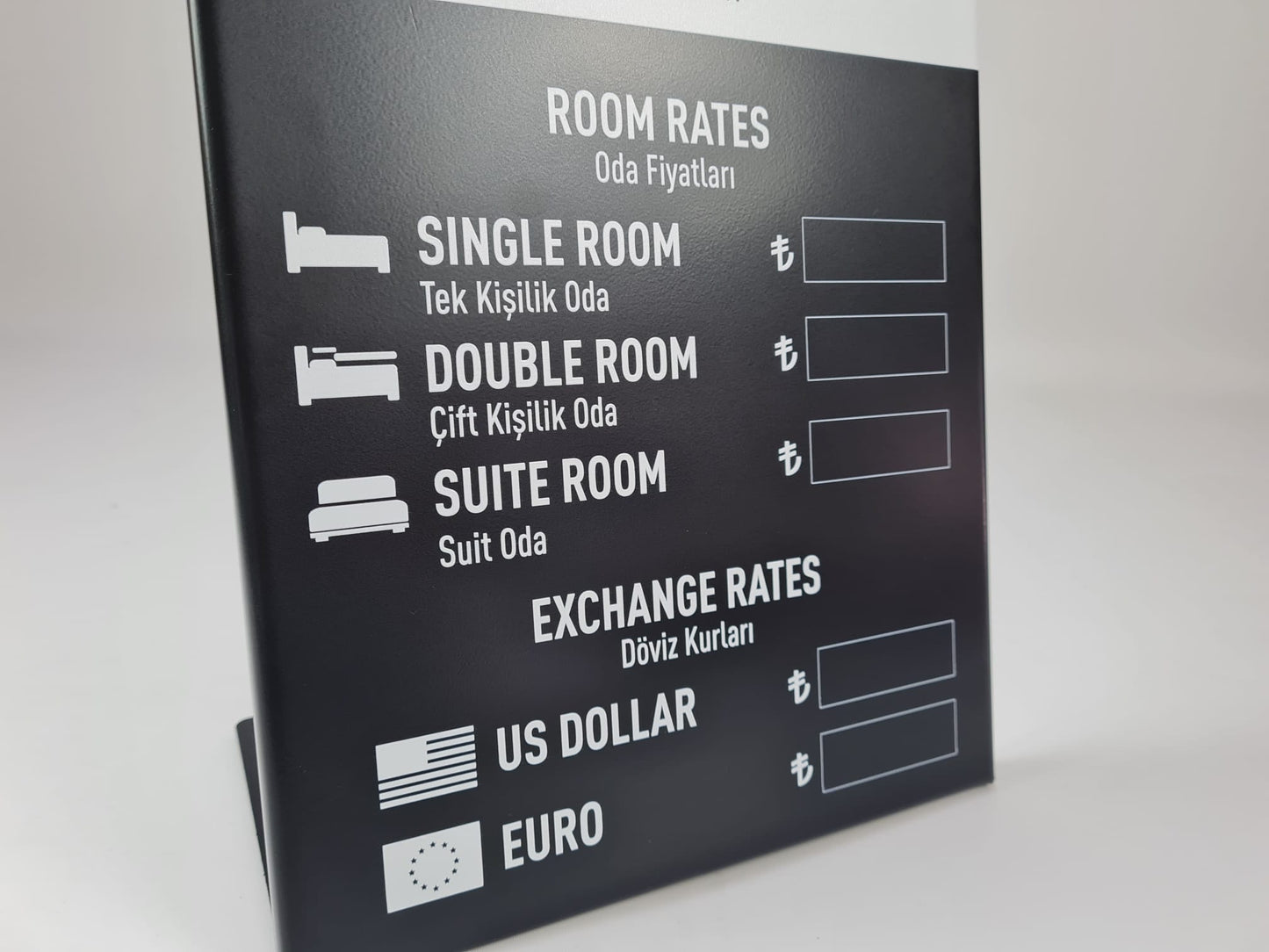 Tabletop Exchange Rate & Room Price Board - Otimsan Shop