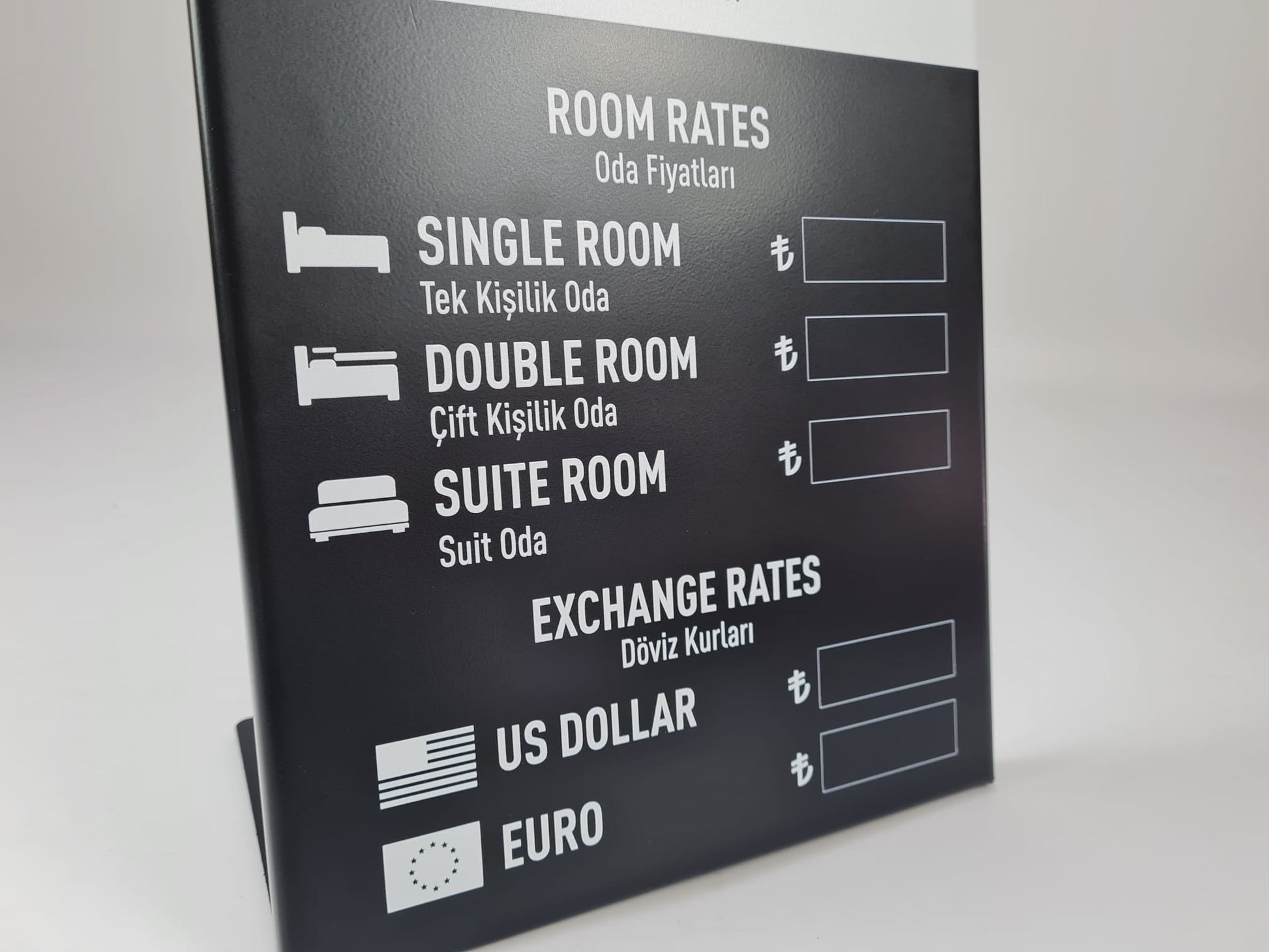 Tabletop Exchange Rate & Room Price Board - Otimsan Shop