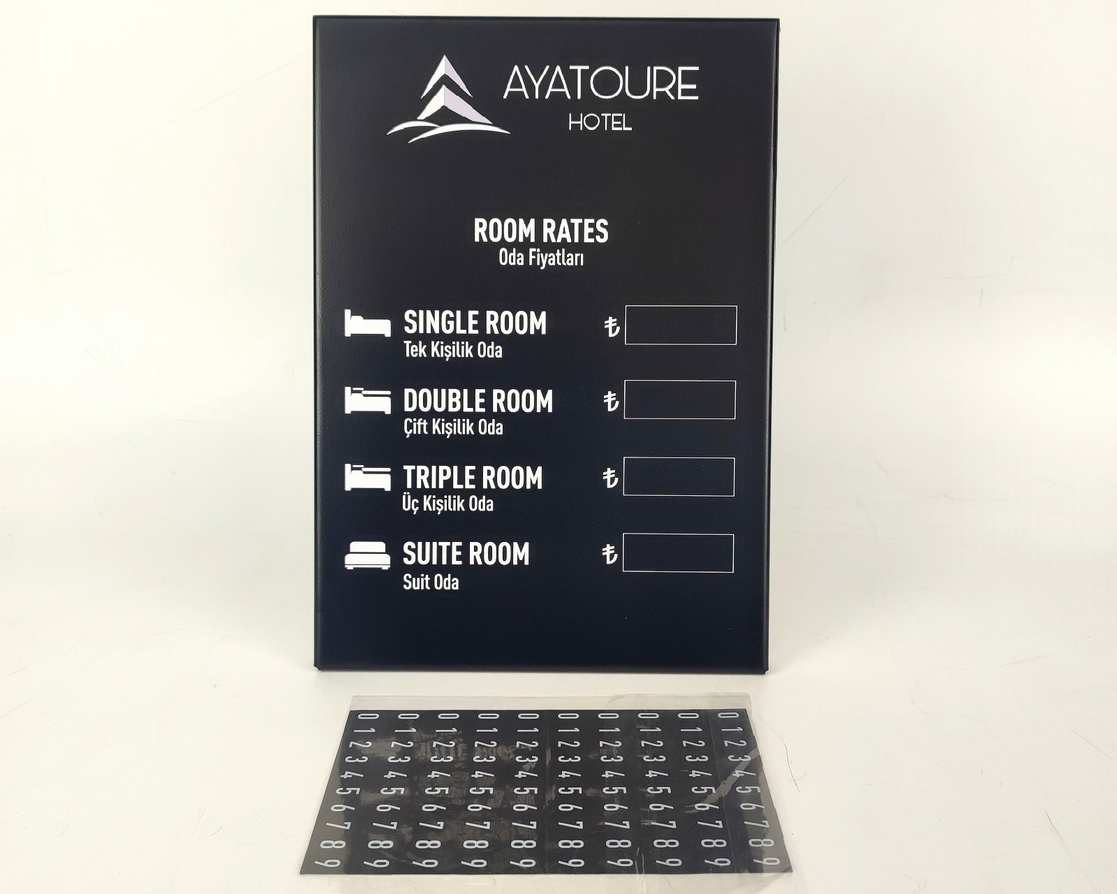 Tabletop Exchange Rate & Room Price Board - Otimsan Shop