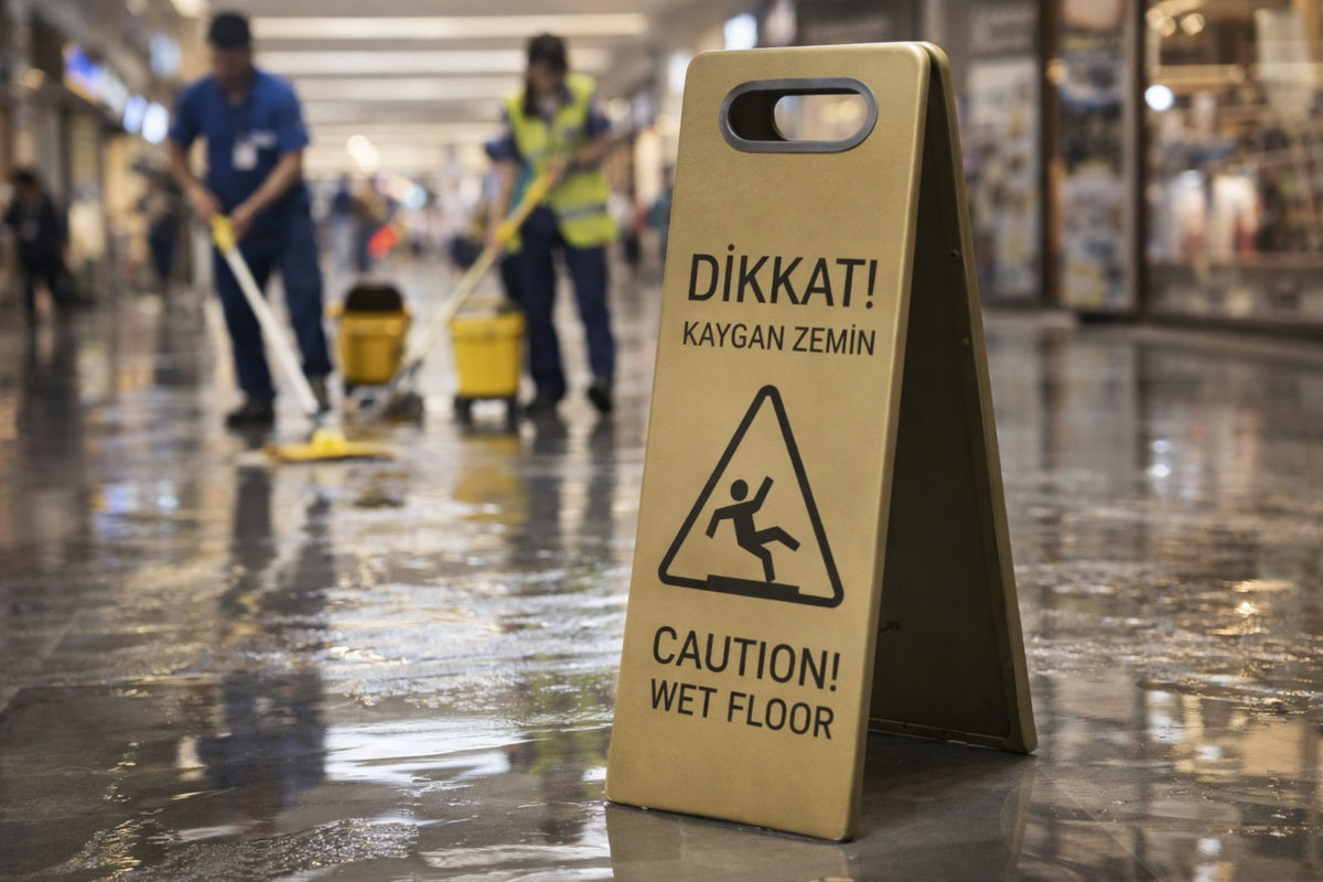 Metal Wet Floor Sign – Foldable Double-Sided Warning Board for Hotels & Shopping Malls - Otimsan Shop