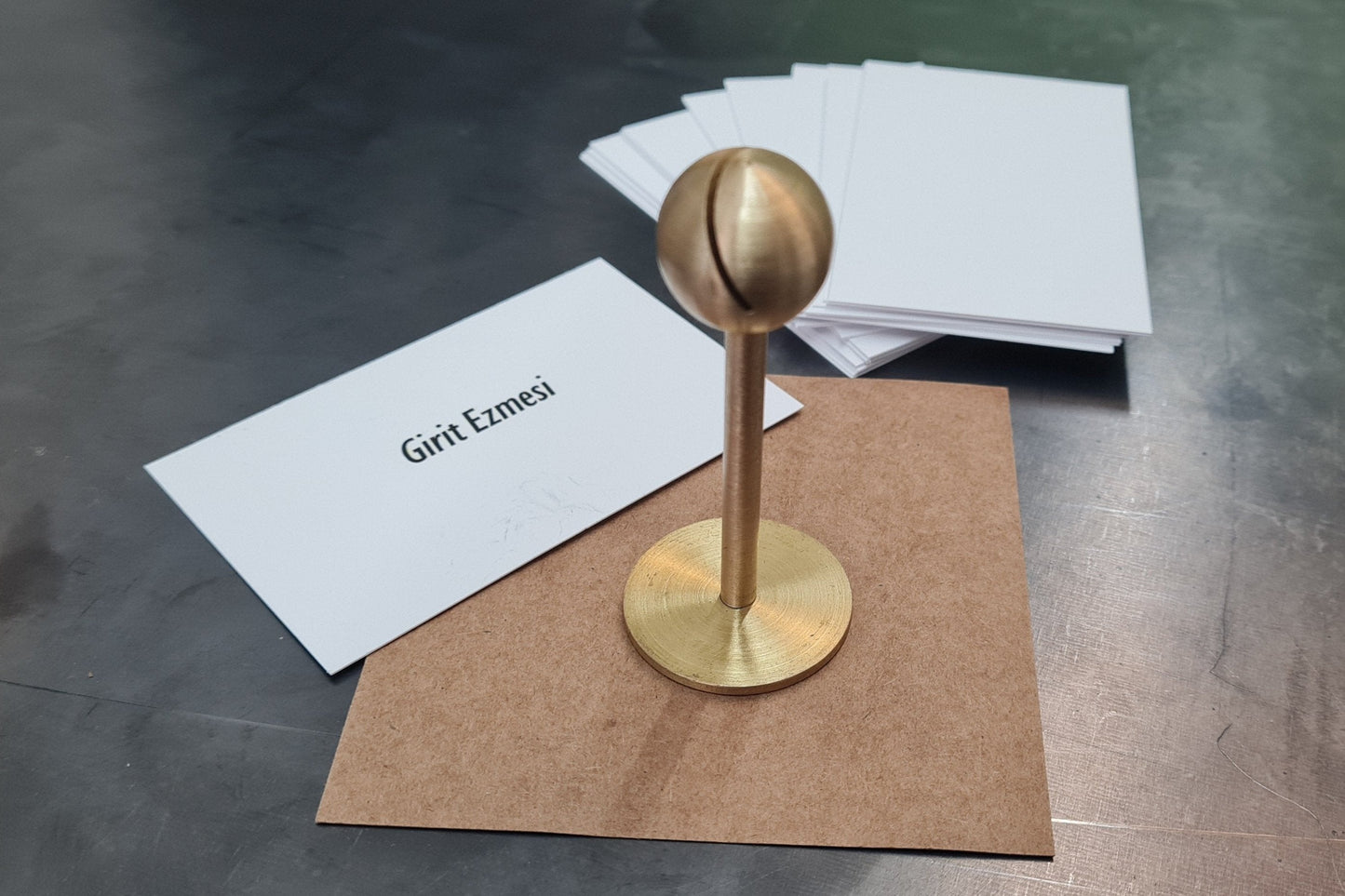 Premium Brass Card Holder Stand – Restaurant Mezze Label & Tabletop Price Tag Holder - Otimsan Shop