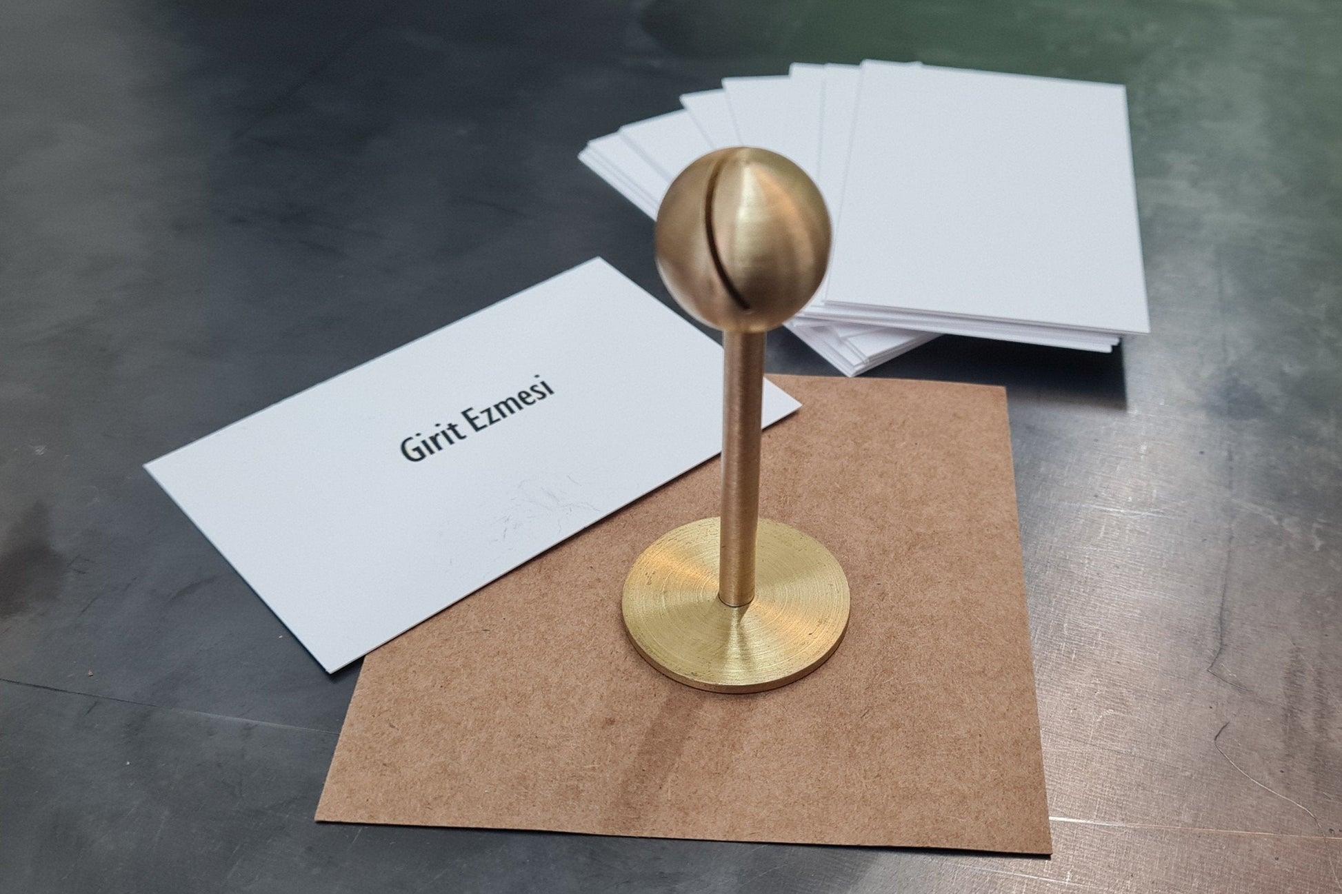 Premium Brass Card Holder Stand – Restaurant Mezze Label & Tabletop Price Tag Holder - Otimsan Shop
