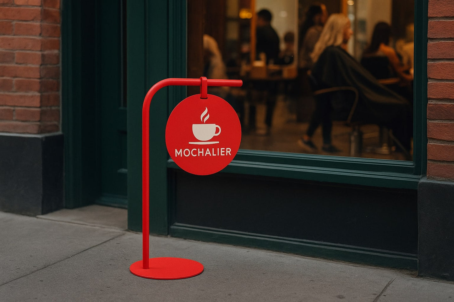 Portable Freestanding Hanging Sign – Double-Sided with Round Custom Logo Print - Otimsan Shop