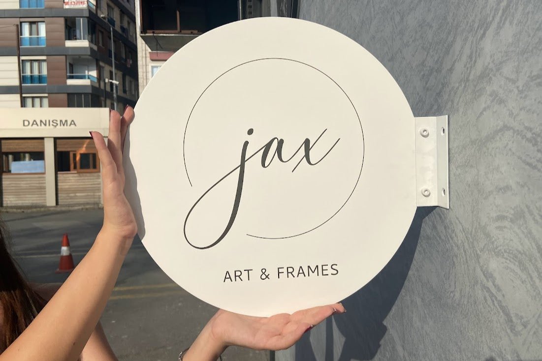 Double-Sided Budget Store Sign | Round Custom Logo Print - Otimsan Shop
