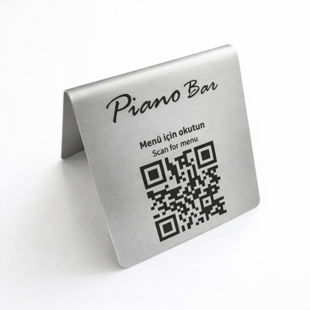 Metal Digital Menu Stand | Desktop Information Solution for Cafés and Restaurants - Otimsan Shop