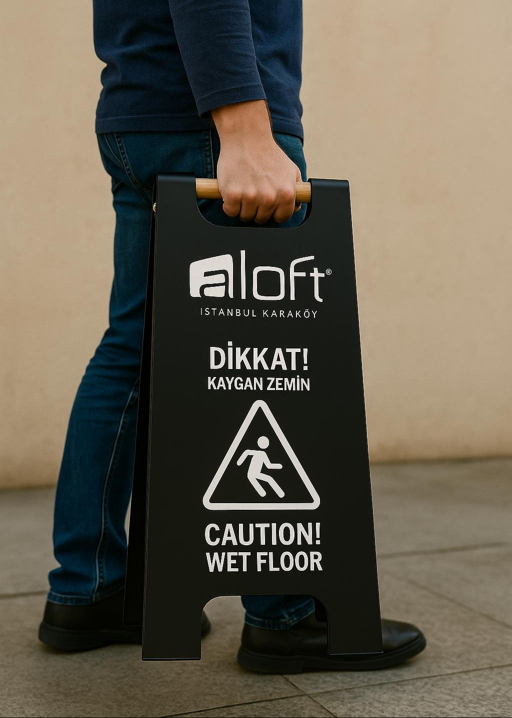 Wet Floor Sign Stand | Metal Foldable Double-Sided Portable Sign - Otimsan Shop