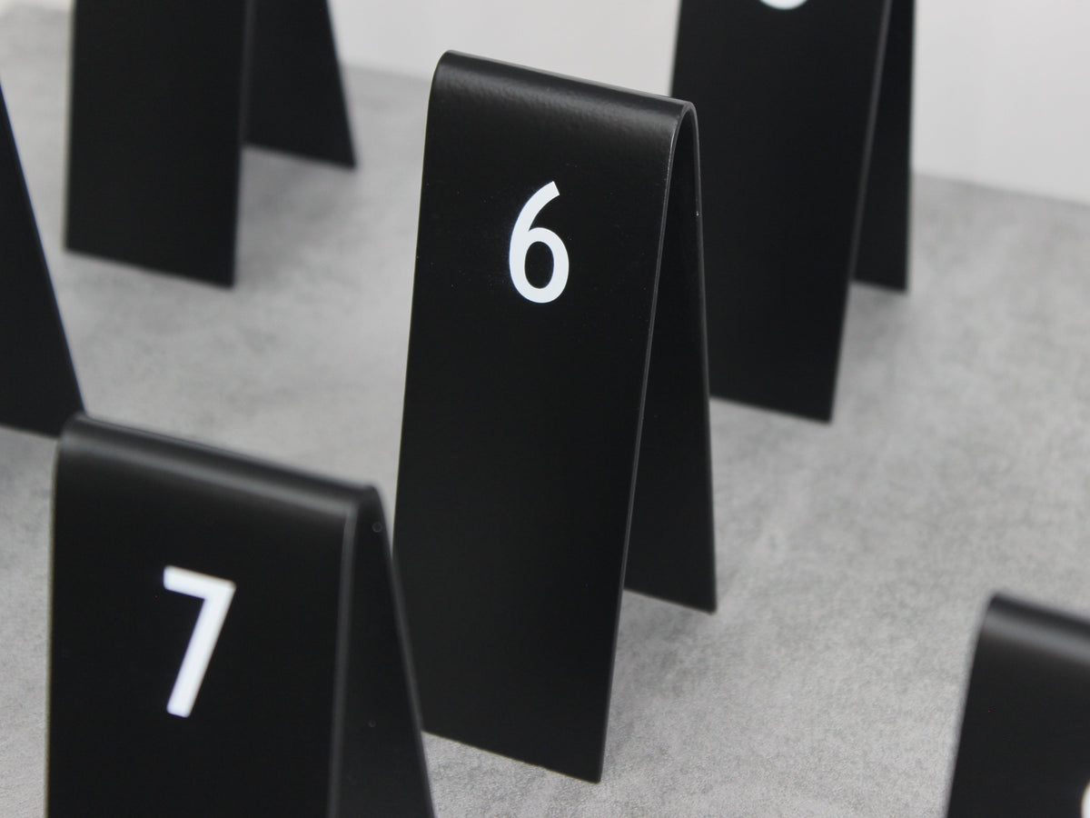 Table Number Stand | QR Code, Double-Sided & Custom Logo Design for Restaurants & Cafés - Otimsan Shop