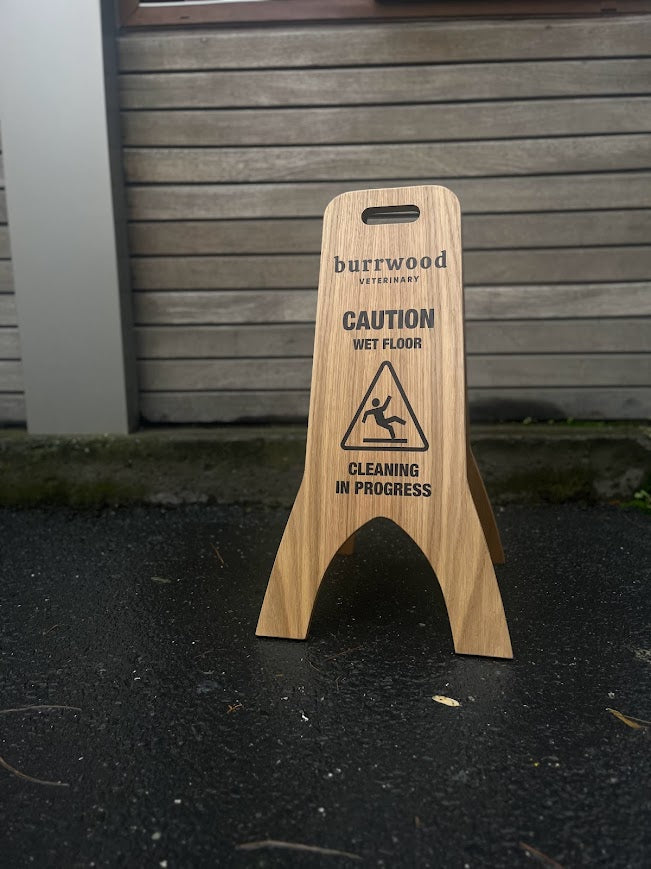 Freestanding Wet Floor Sign | Foldable Double-Sided Wooden Portable Sign - Otimsan Shop