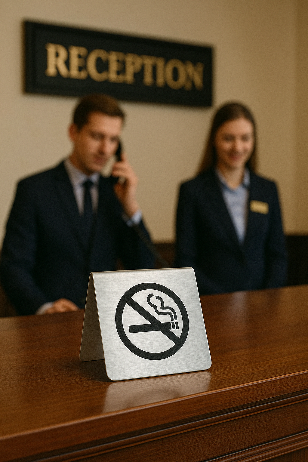No Smoking Tabletop Metal Warning Sign | For Restaurants, Cafés, and Offices - Otimsan Shop