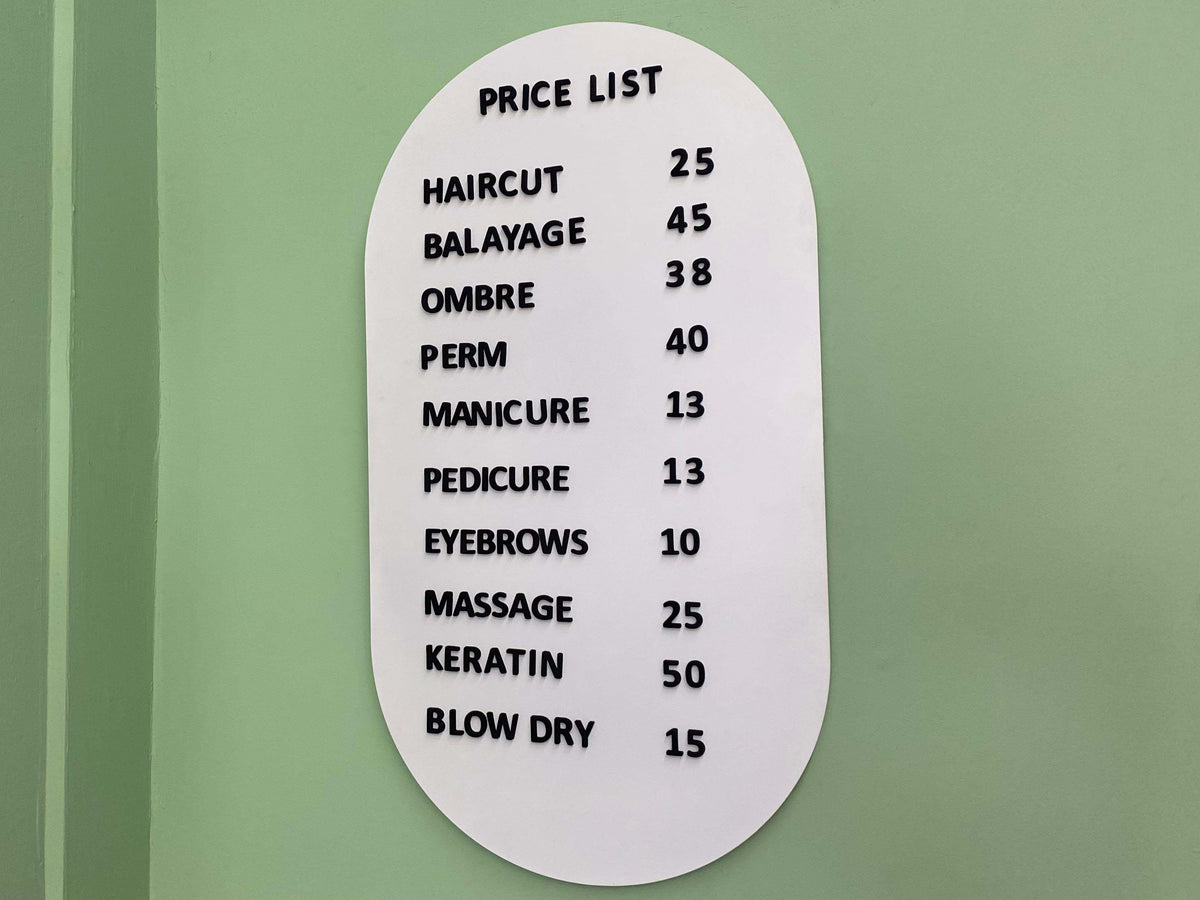 Arched Price Board - Otimsan Shop