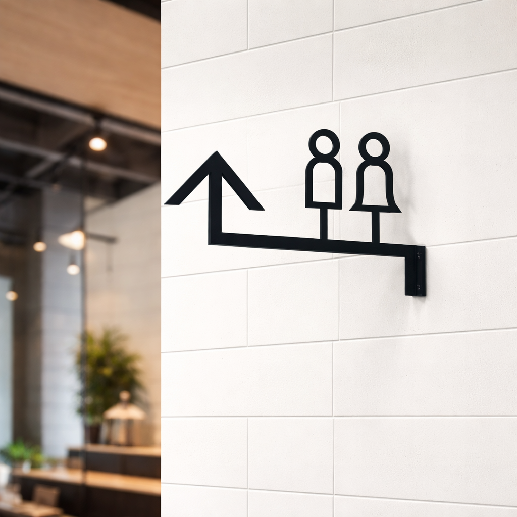 WC Direction Sign – Toilet Sign for Hotel, Café & Restaurant - Otimsan Shop