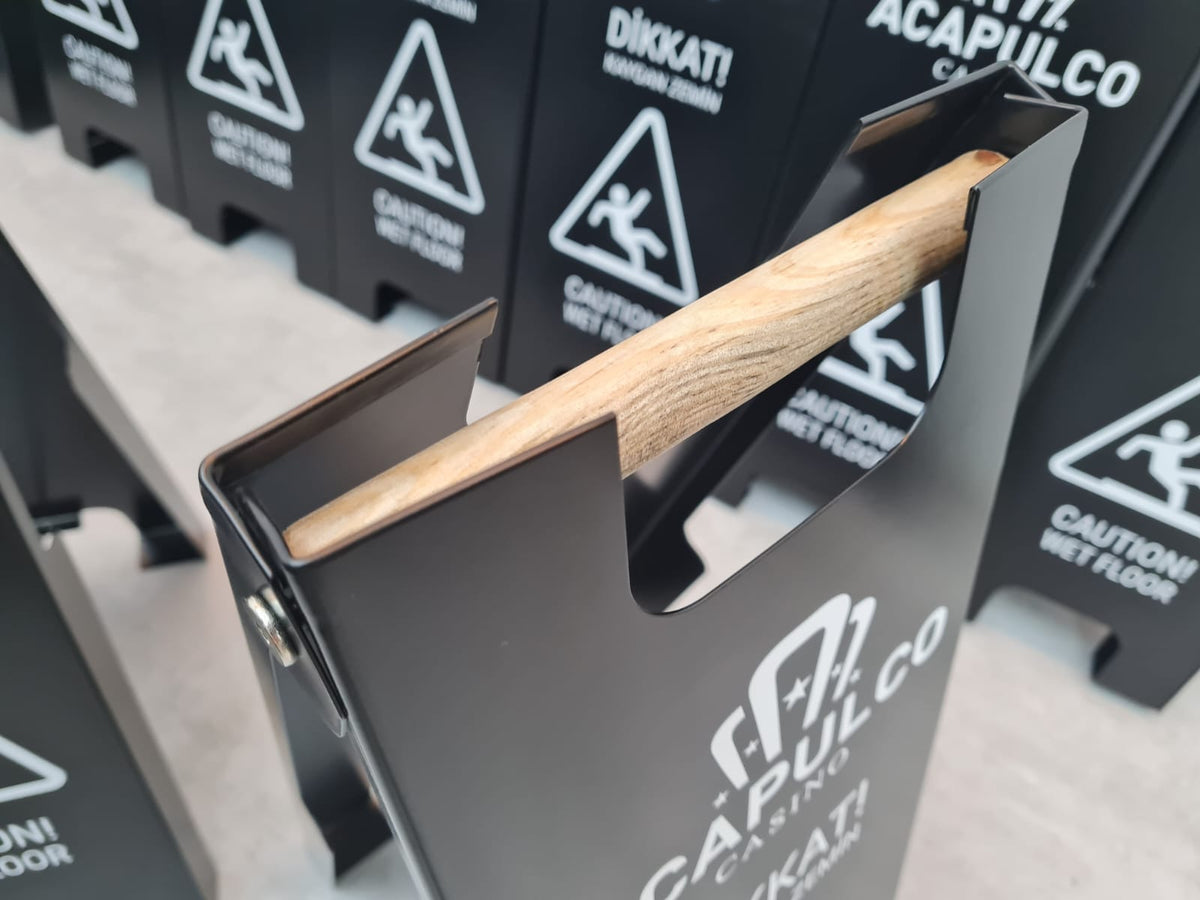 Wet Floor Sign Stand | Metal Foldable Double-Sided Portable Sign - Otimsan Shop